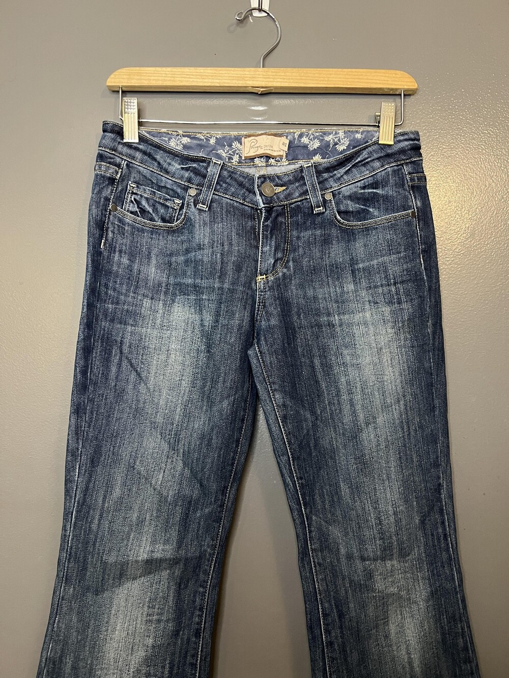 Paige Jeans Womens 26 Petite Blue Hollywood Hills Bootcut Premium Denim